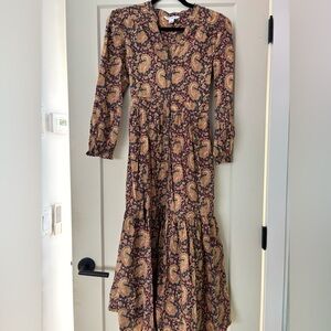 April Cornell Multicolor Paisley Long Sleeve Dress
